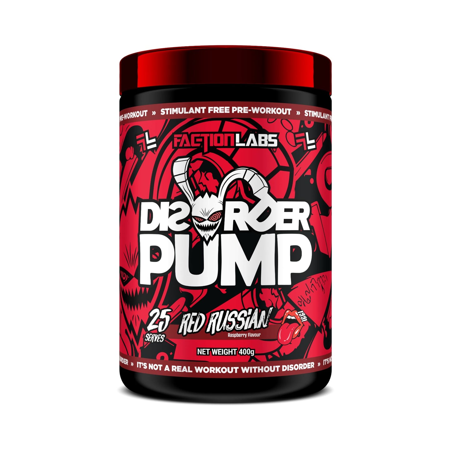 Faction Labs Disorder non-stim PUMP 25srv / 350g Red Russian (Raspberry)