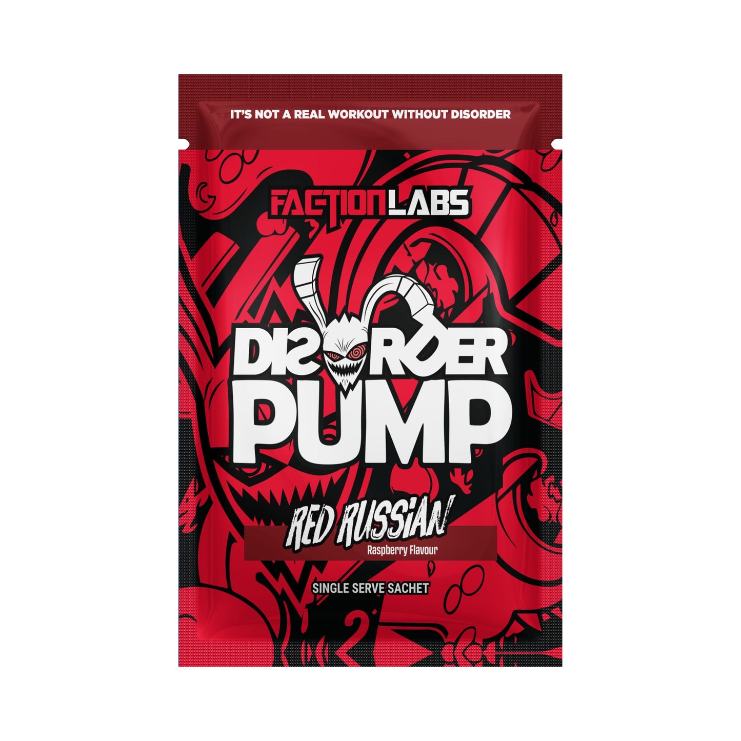 Faction Labs Disorder non-stim PUMP 18g Sachet Red Russian (Raspberry) - 10 Pack
