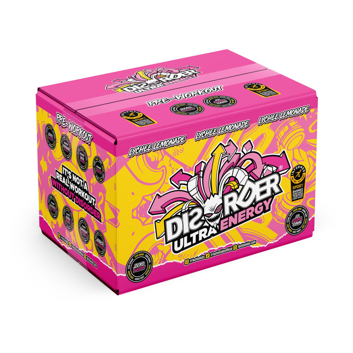 DISORDER Ultra Energy RTD 500ml Lychee Lemonade - 12 pack