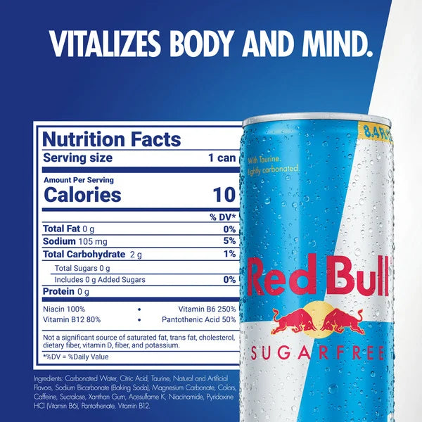 NEW Red Bull Sugar Free 250ml 12 Pack