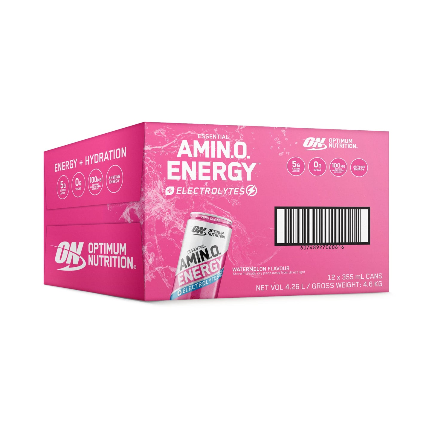 ON Amino Energy Sparkling Energy Drink 355ml Watermelon Box