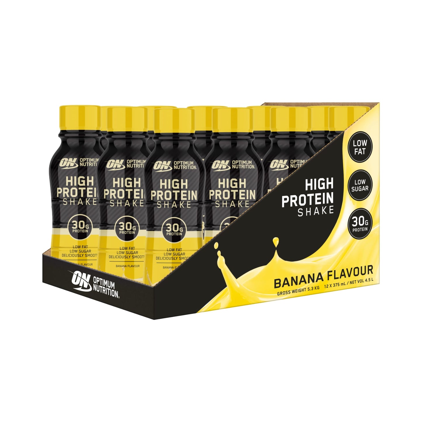ON High Protein Shake 30g - 375ml Banana - 12 Pack