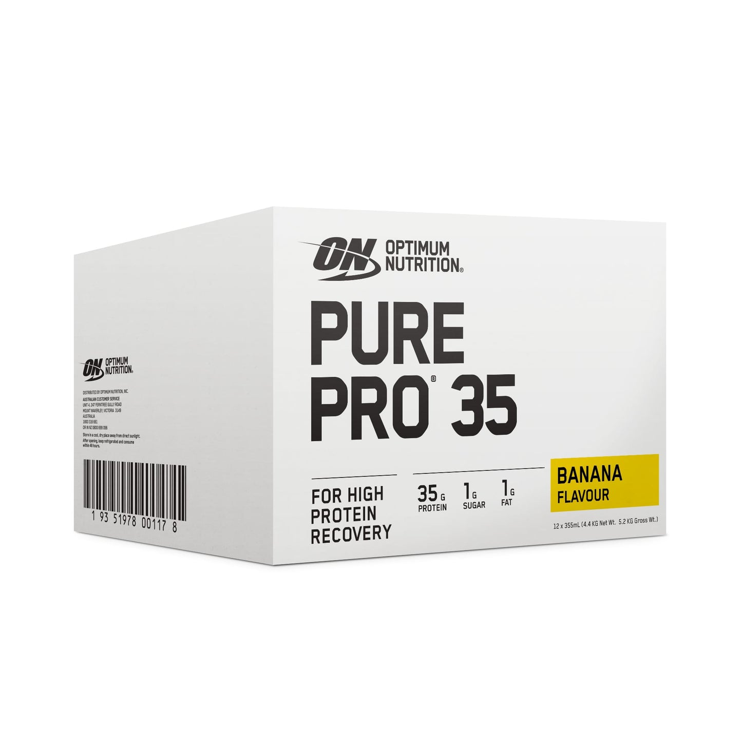 ON Pure Pro 35g Protein Shake 355ml Banana - 12 Pack