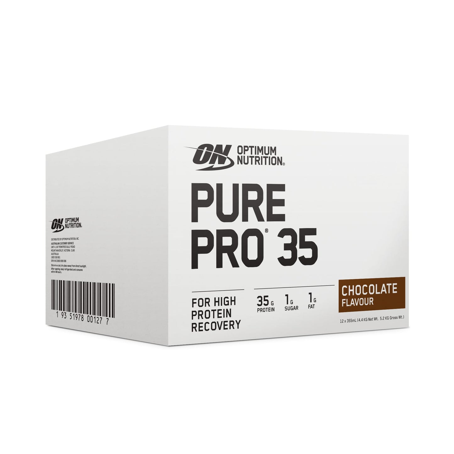 ON Pure Pro 35g Protein Shake 355ml Chocolate - 12 Pack