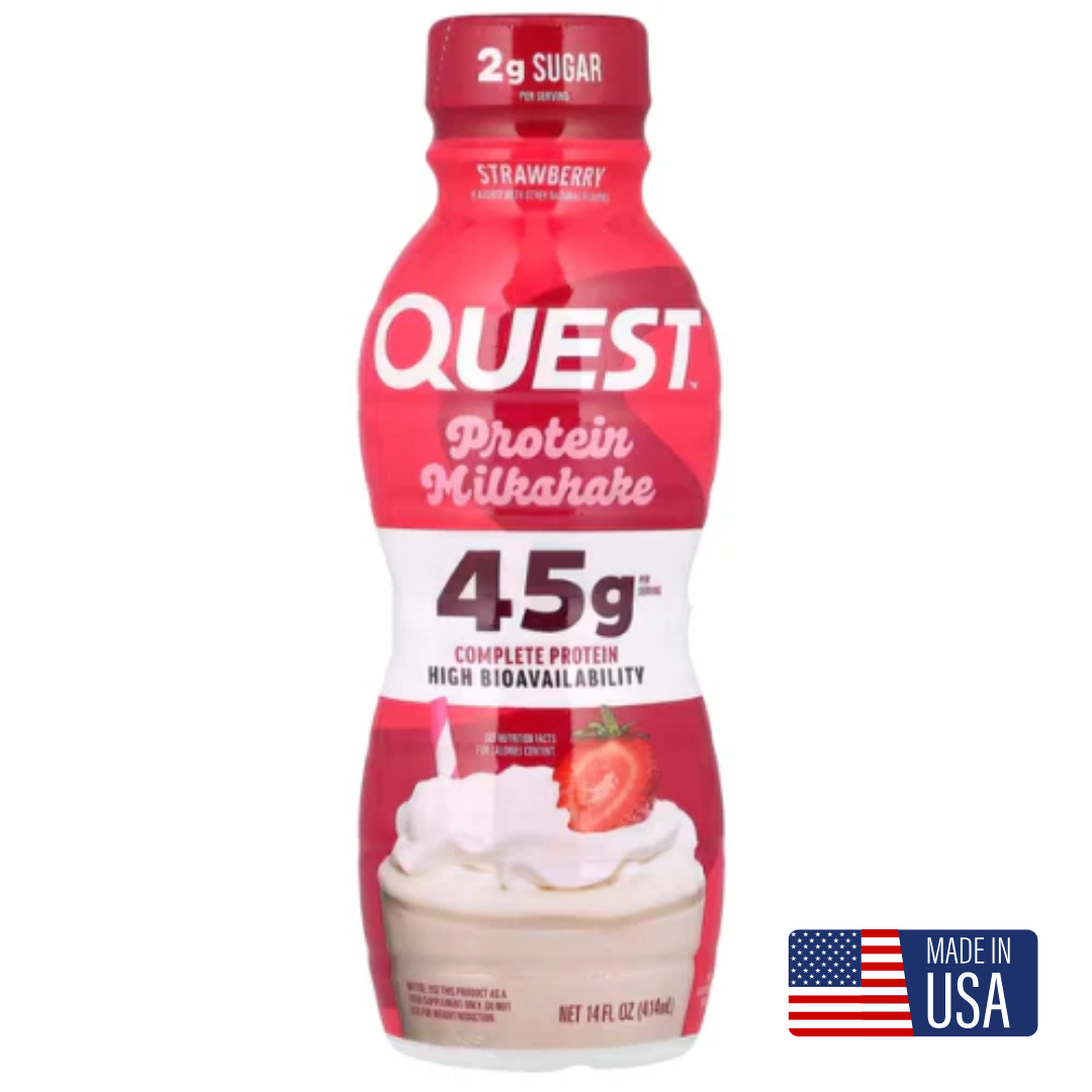 Quest 45g Protein Milkshake 414ml Strawberry - 12 Pack