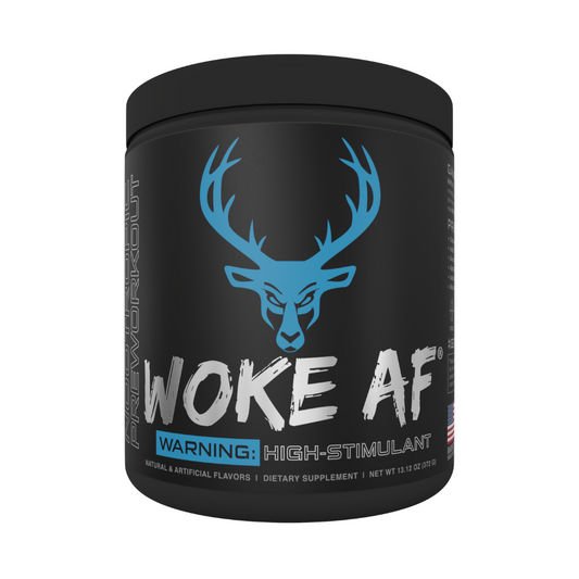 WOKE AF High Stimulant Pre Workout 30 Serve Blue Raz Lemonade