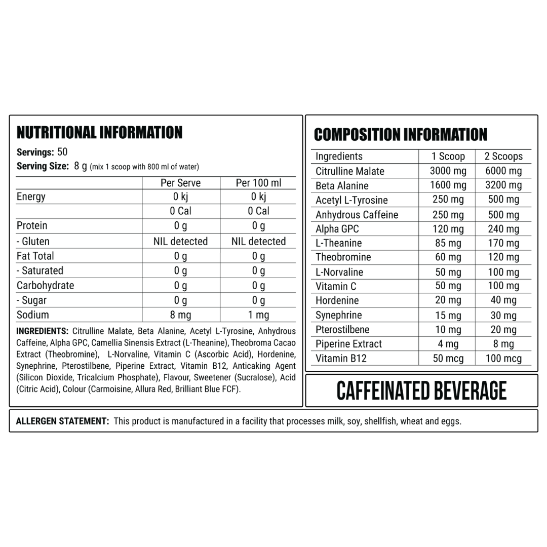 Faction Labs DISORDER Pre Workout 50 Serves - Purple Reign