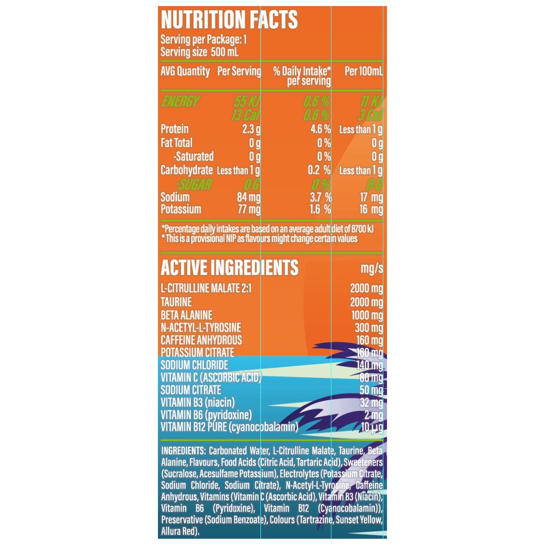 Kamikaze Energy RTD 500ml Hawaiian Splice - 12 Pack