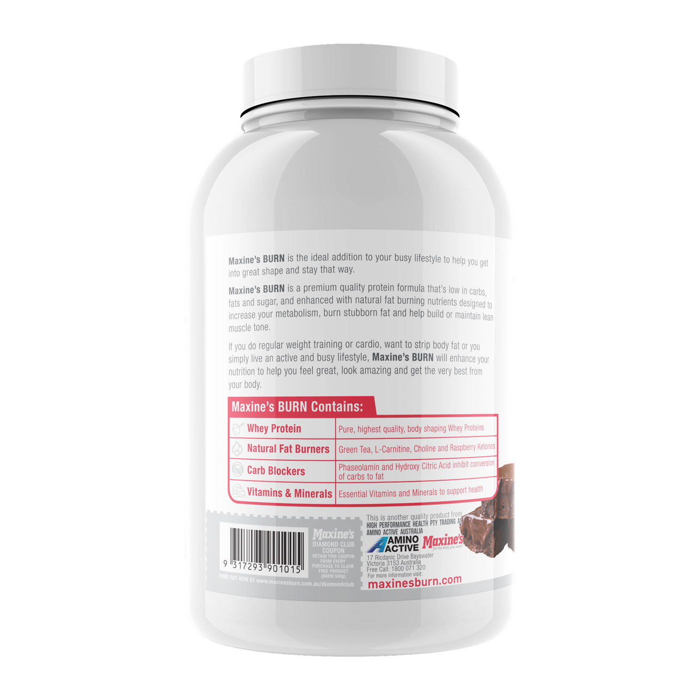 MAXINE'S Burn Protein 500g Vanilla Ice Cream CLEARANCE