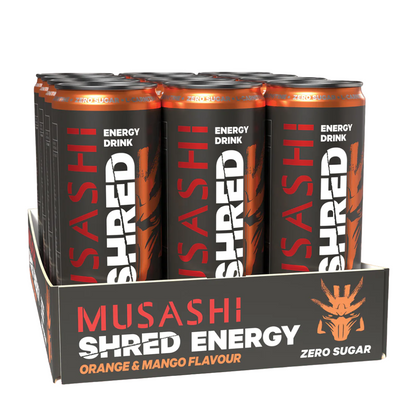 Musashi Shred Energy Drink 355ml Orange & Mango - 12 Pack