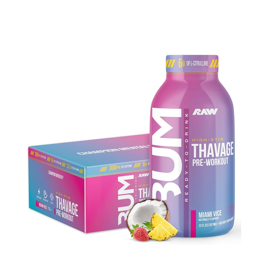 CBUM Thavage Pre Workout RTD 355ml Miami Vice - 12 Pack