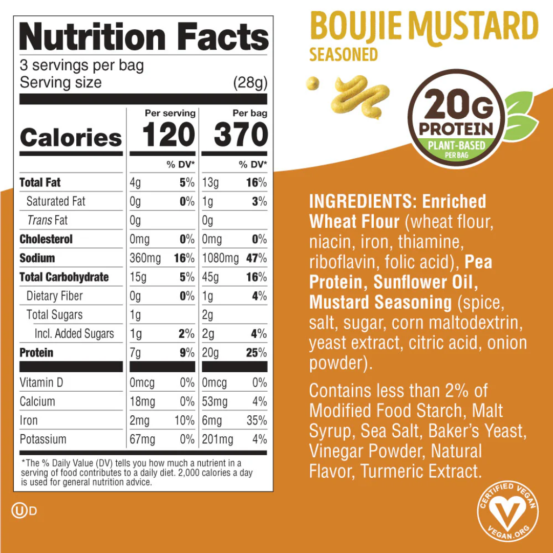 Lenny & Larry's Fitzels Protein Pretzels 84g Boujie Mustard - 8 Pack