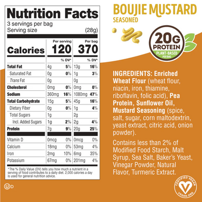 Lenny & Larry's Fitzels Protein Pretzels 84g Boujie Mustard - 8 Pack