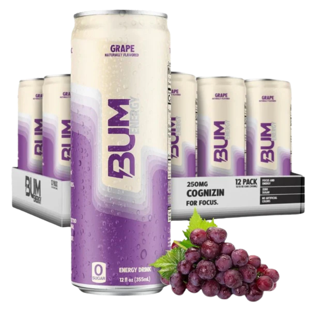 BUM Energy Drink RTD 355ml Grape - 12 Pack