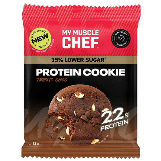 My Muscle Chef Protein Cookie 92g Triple Choc - 12 Pack