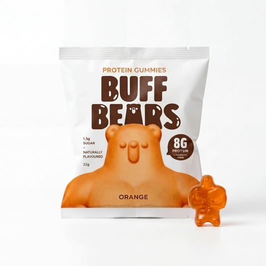 Buff Bears Protein Gummies 32g Orange + Prebiotic Fibre - 12 Pack