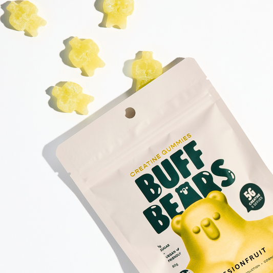 BUFF BEARS Creatine Gummies 80g Passionfruit - 8 pack