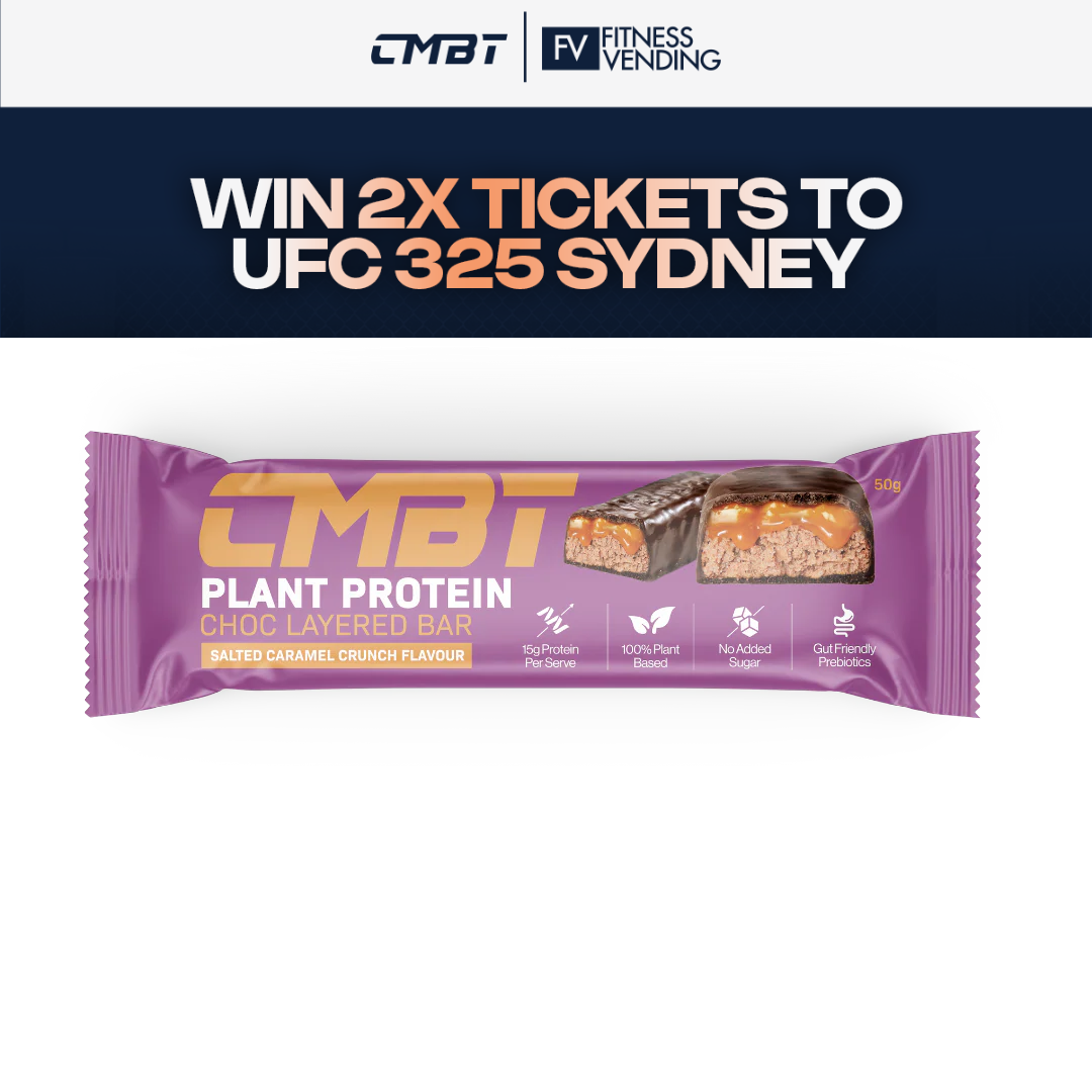 CMBT plant protein choc layered 50g bar salted caramel crunch 12 pack