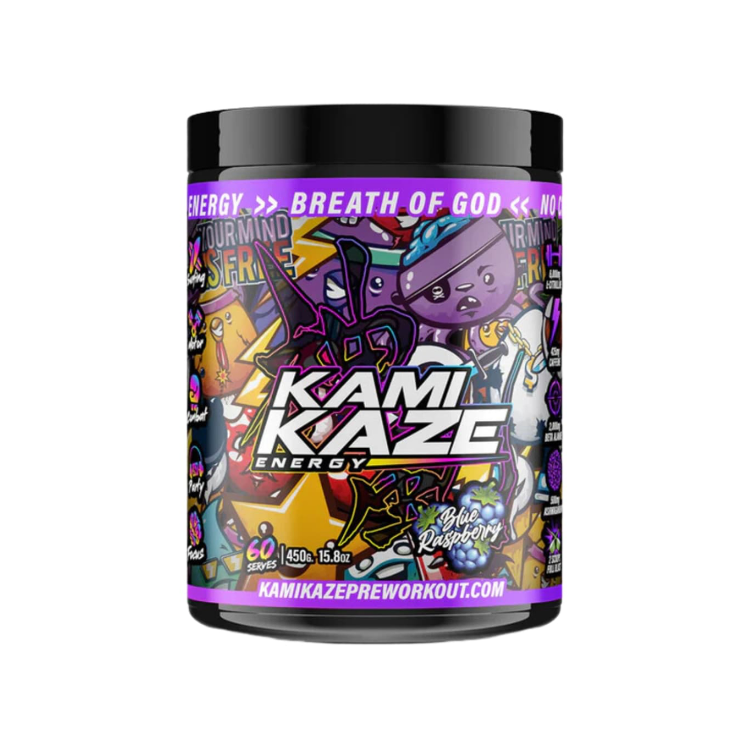 Kamikaze Pre-Workout 30 Serves - Blue Raspberry – Fitness Vending