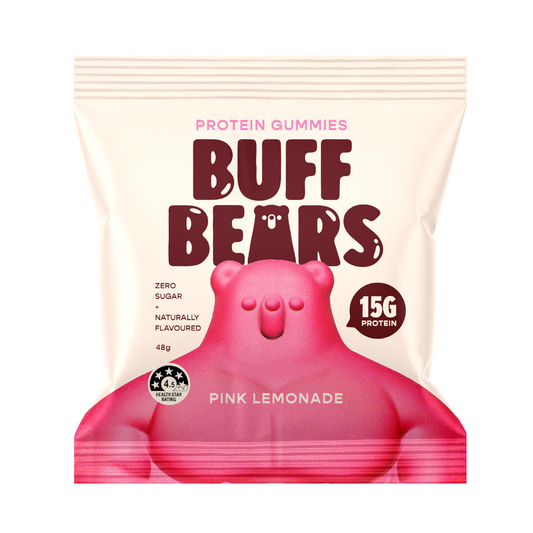 BUFF BEARS Protein Gummies 48g Pink Lemonade - 12 Pack