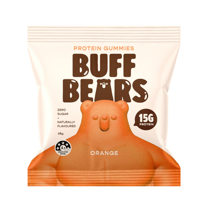 BUFF BEARS Protein Gummies 48g Orange - 12 Pack