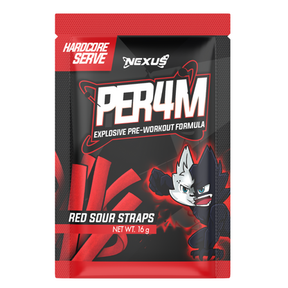 NEXUS Per4m Pre-workout Sachet - Red Sour Strap - 10 Pack