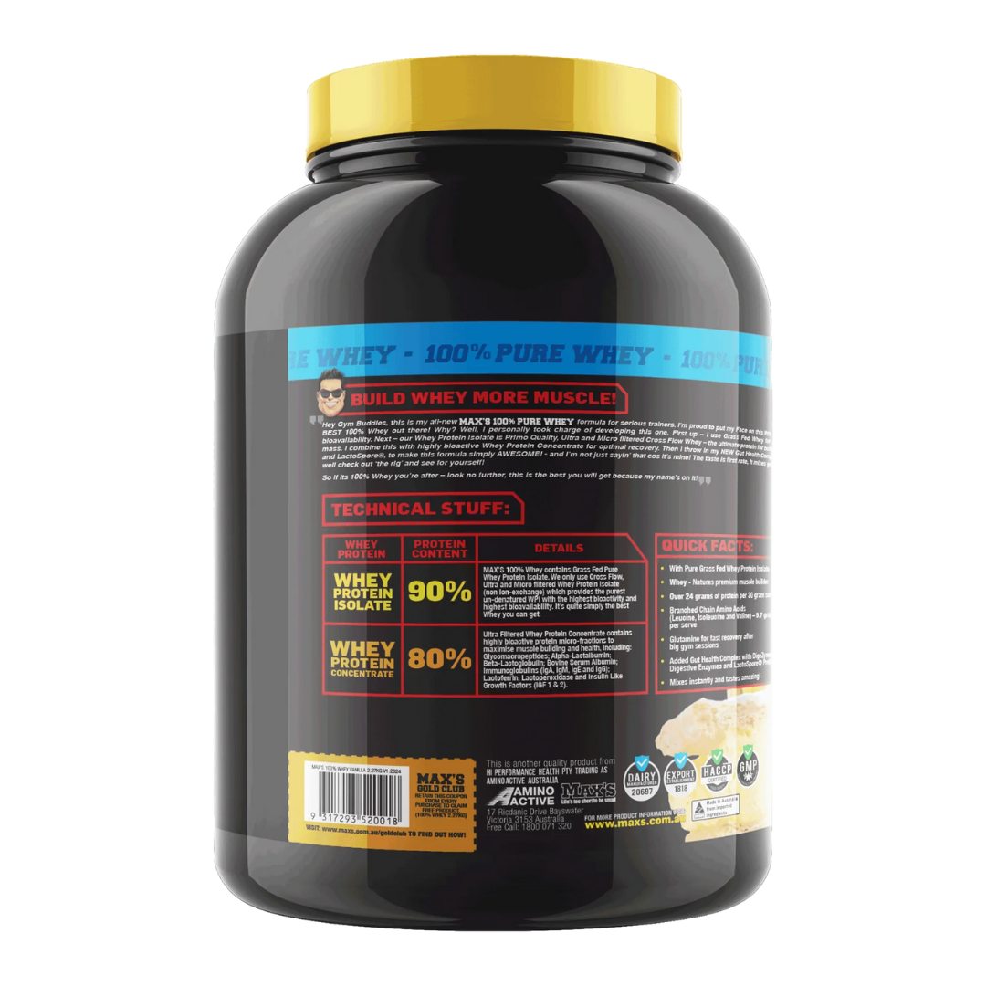 MAX'S 100% Whey 900g Vanilla Cream Slice