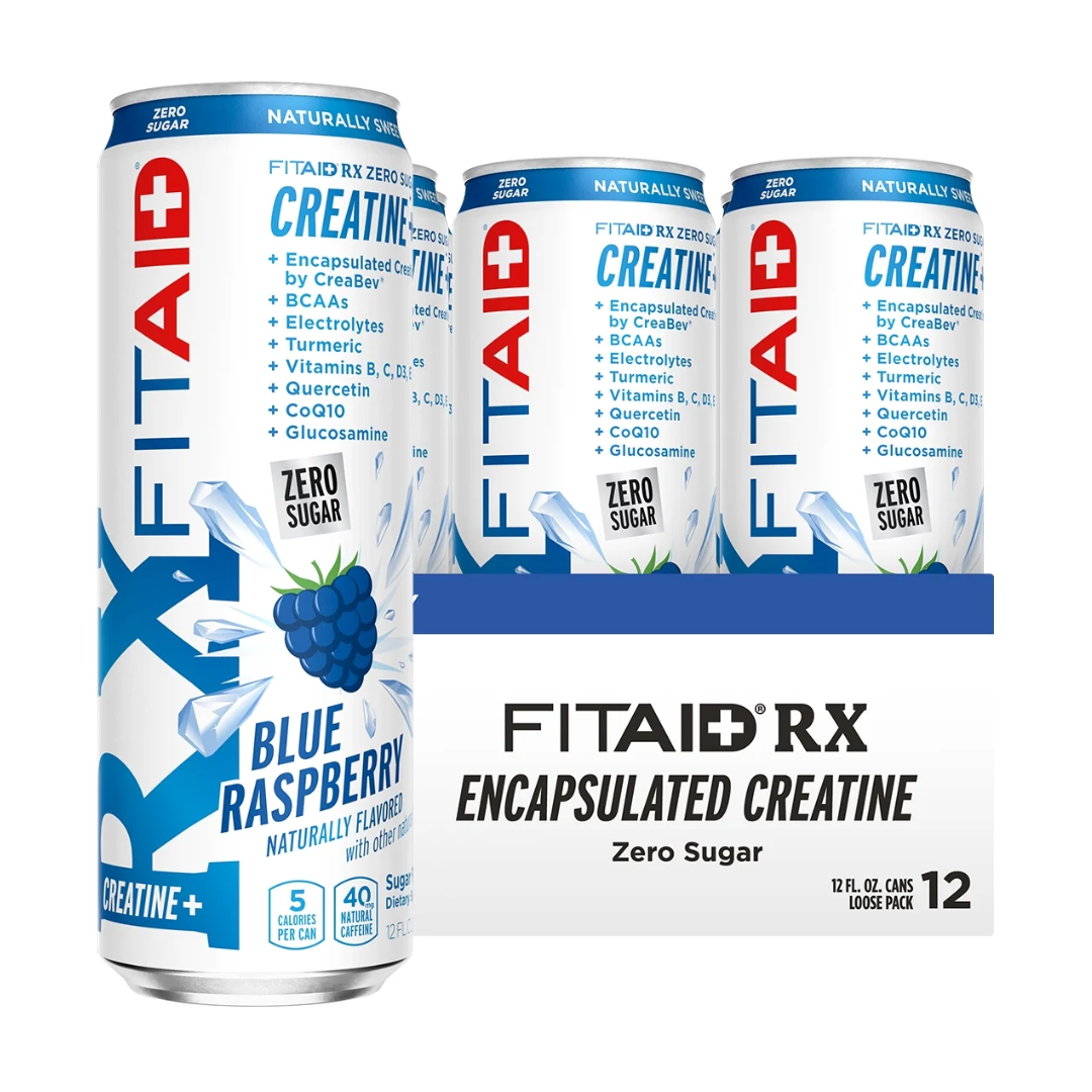 FITAID RX ZERO Recovery + Creatine 355ml - Blue Raspberry - 12 Pack ...