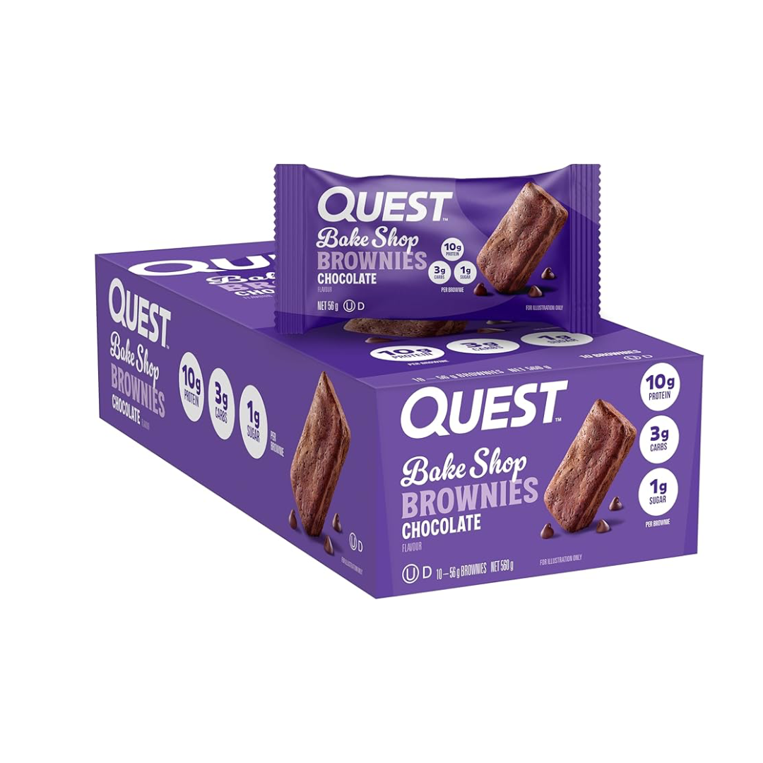 Quest Bake Shop 56g Chocolate Brownies - 10 Pack