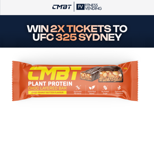 CMBT plant protein choc layered 50g bar choc peanut butter 12 pack
