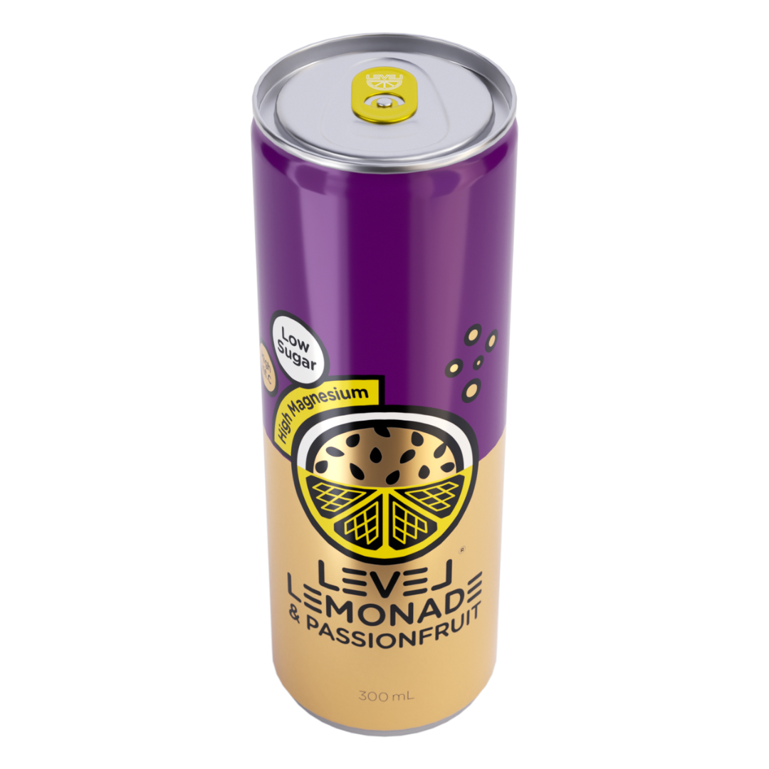 Level Lemonade & Passionfruit Can 300ml - 12 Pack