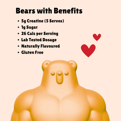 BUFF BEARS Creatine Gummies 80g Passionfruit - 8 pack