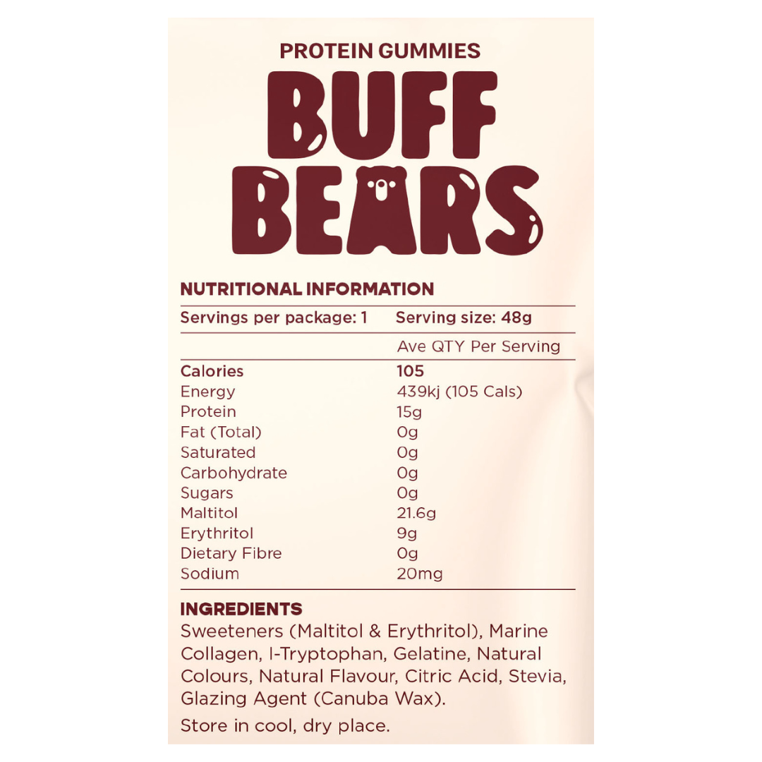 BUFF BEARS Protein Gummies 48g Pink Lemonade - 12 Pack