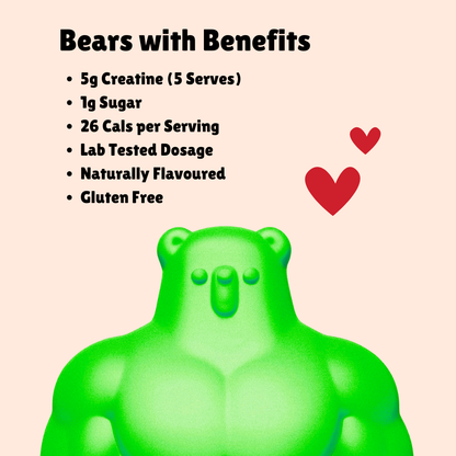 BUFF BEARS Creatine Gummies 80g Crisp Apple - 8 pack
