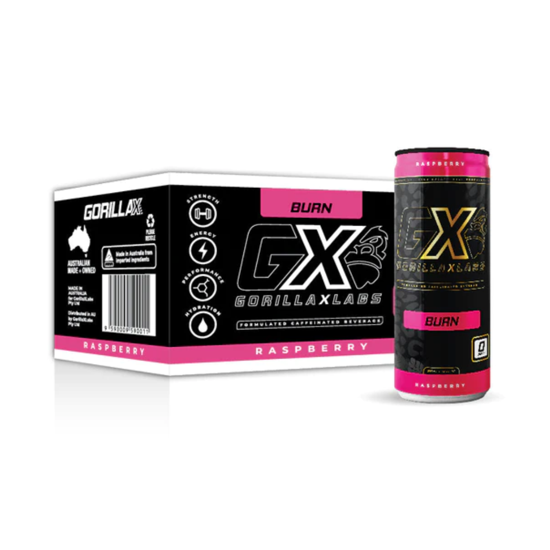 Gorilla X Labs BURN RTD 355ml Raspberry - 12 Pack