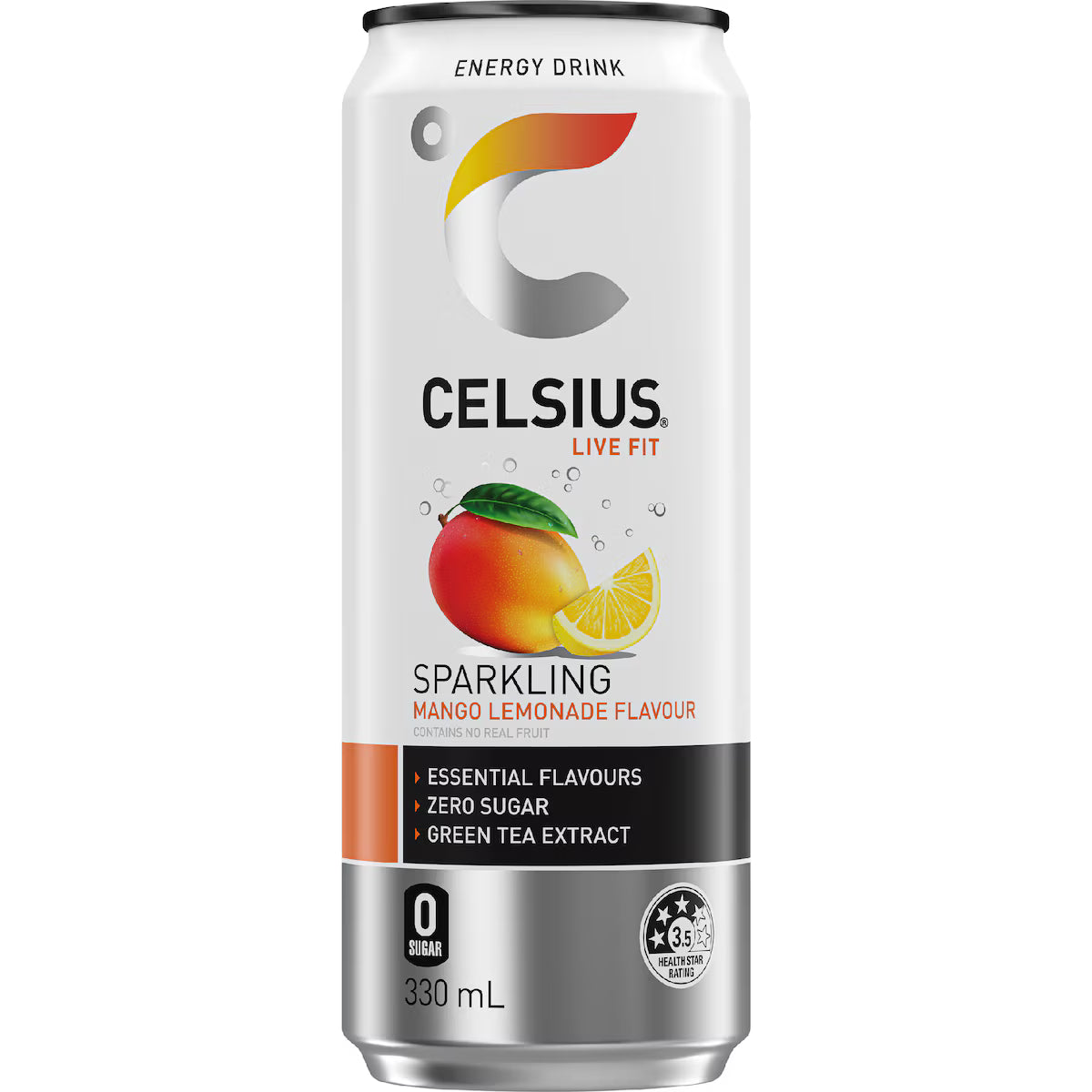 CELSIUS Sugar Free Energy Drink 330ml Mango Lemonade - 24 Pack