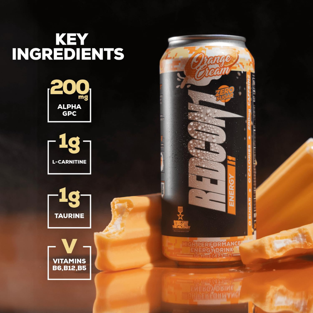 Redcon1 Energy Drink 473ml Orange Creamsicle - 12 Pack