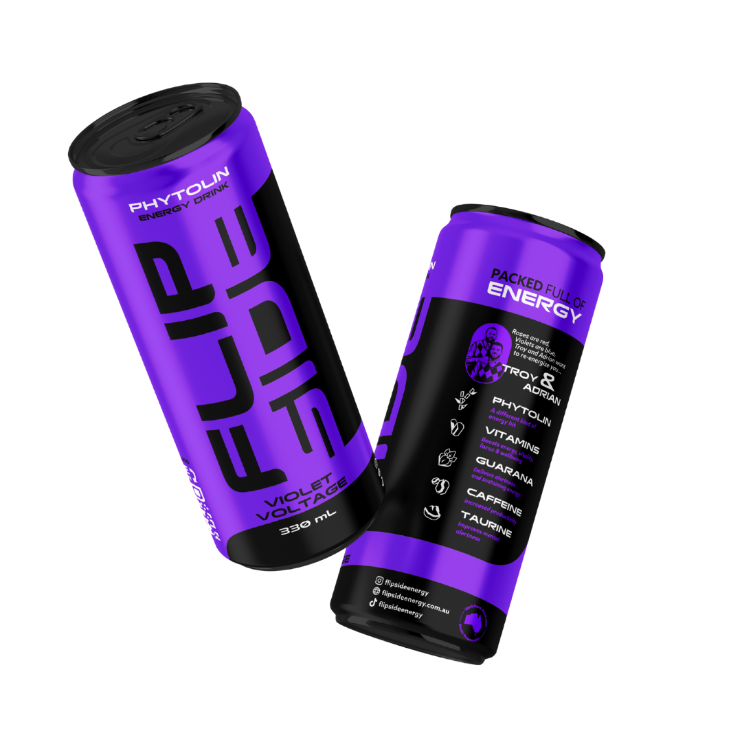 Flipside Energy Drink 330ml Violet Voltage - 24 pack