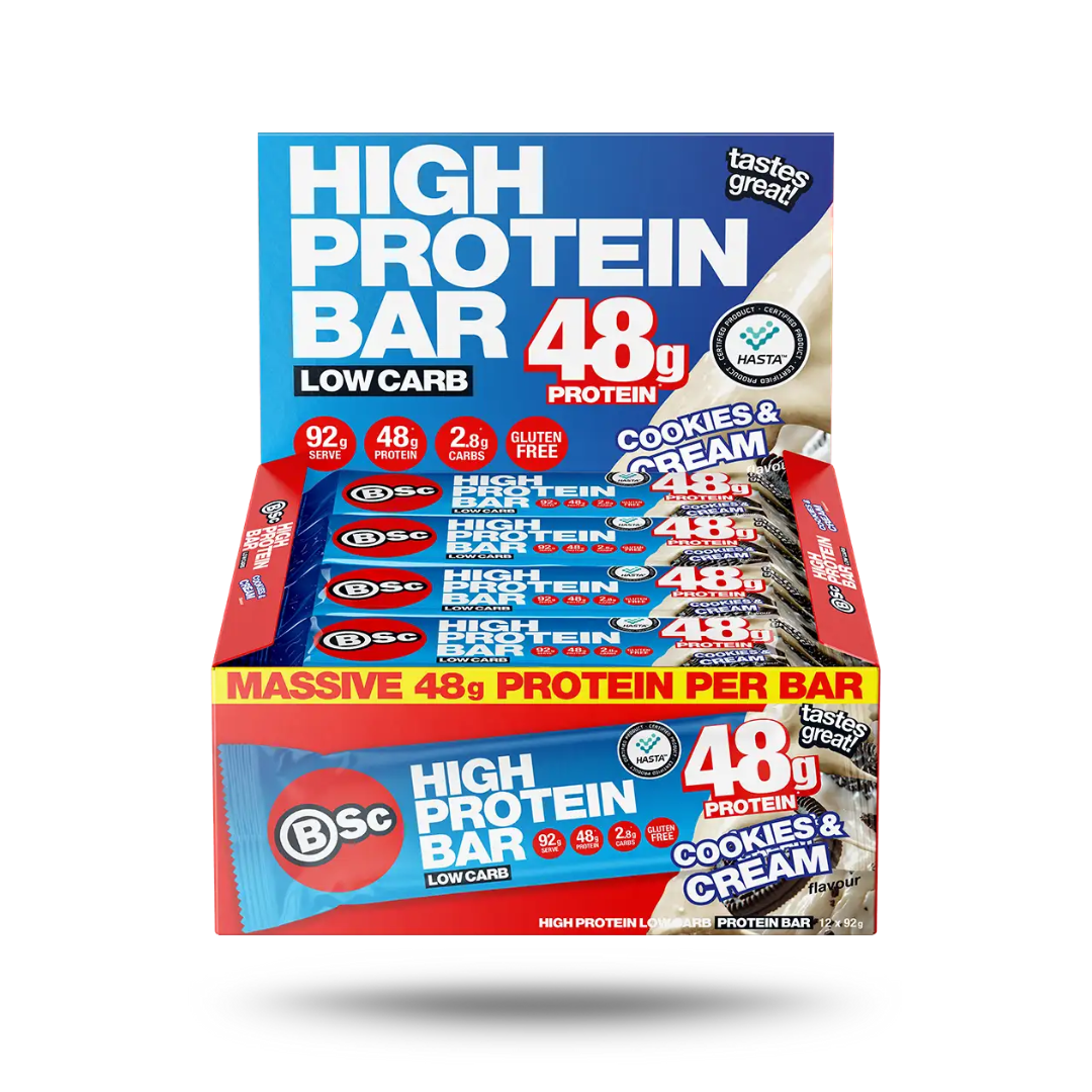 BSc High Protein Low Carb Bar 92g Cookies & Cream - 12 Pack
