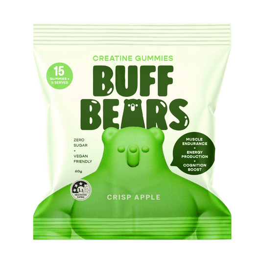 BUFF BEARS Creatine Gummies 60g Crisp Apple - 12 Pack