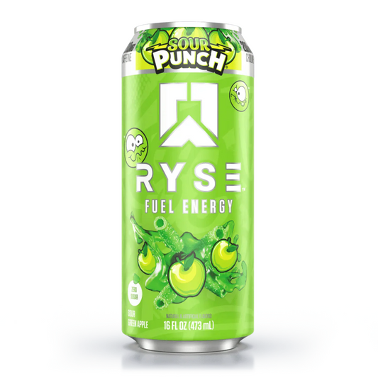 RYSE Fuel Energy Drink 473ml Sour Punch Green Apple - 12 pack