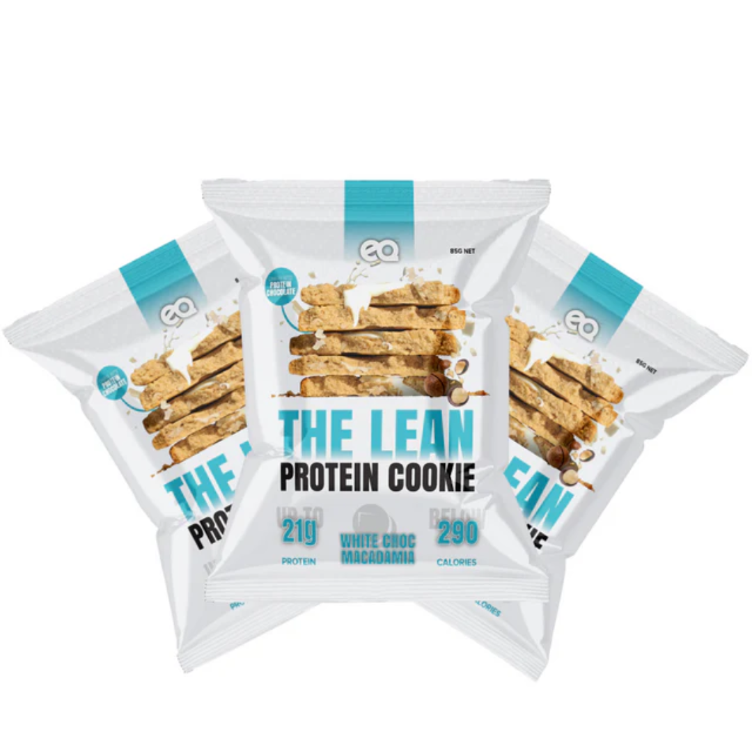 Lean Box Cookies EQ Lean Protein Cookie 85g White Choc Macadamia - 12 Pack – Fitness Vending