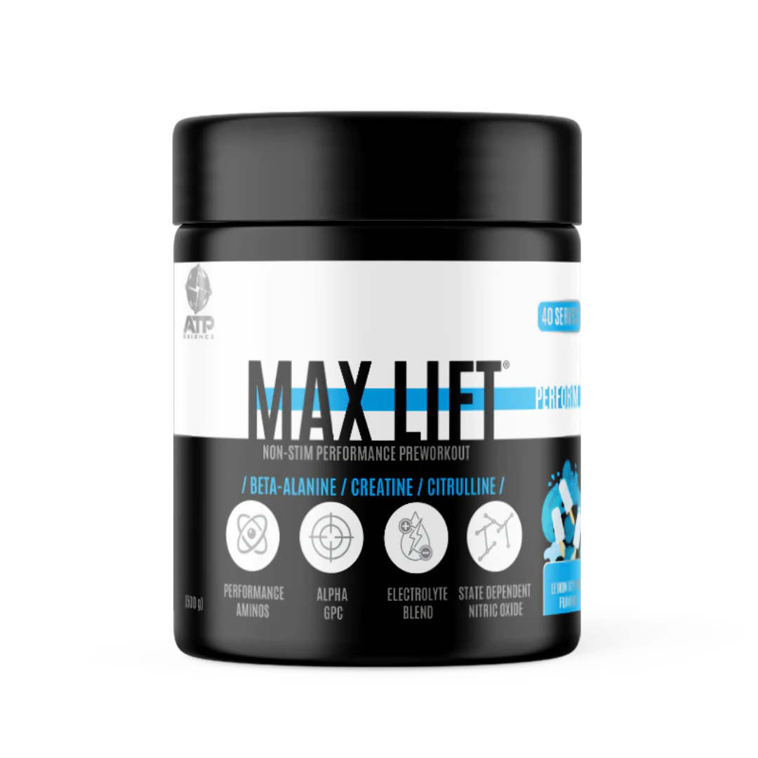 ATP Science MAX LIFT Non-Stim Pre-Workout 500g Lemon Icy Pole