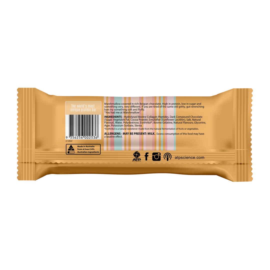ATP Science Noway Collagen Protein Marshmallow Bar 45g Vanilla - 12 Pack