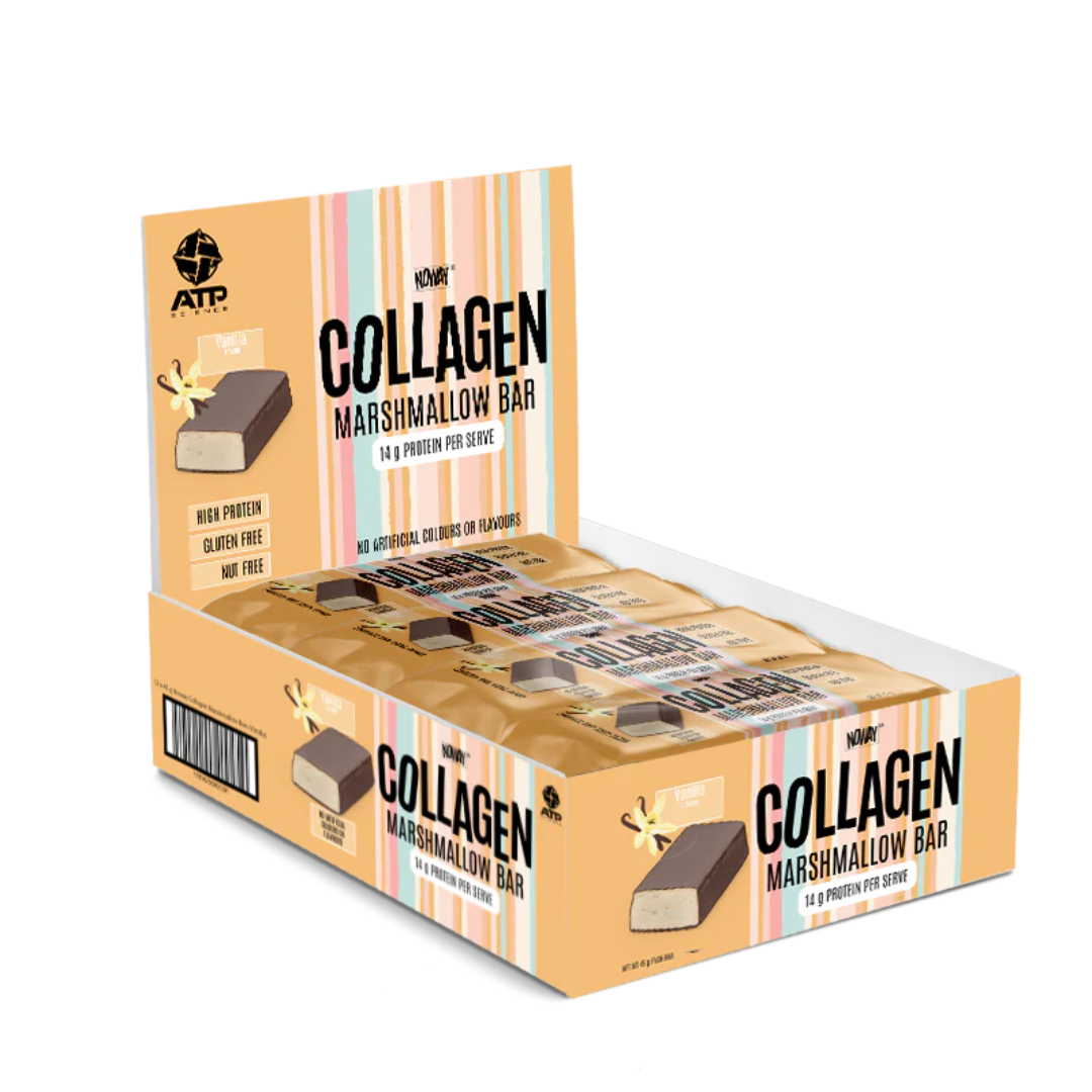 ATP Science Noway Collagen Protein Marshmallow Bar 45g Vanilla - 12 Pack