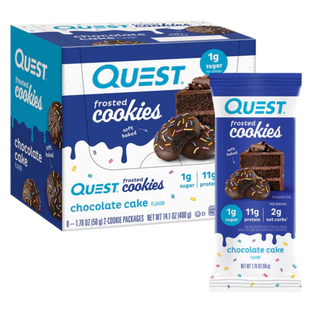 Quest Protein Frosted Cookies 50g Twin Pack Chocolate Cake - 8 Pack