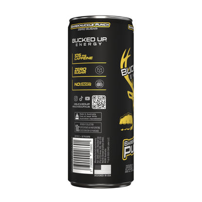 Bucked Up Energy Drink 355ml Bare Knuckle Punch - 12 Pack