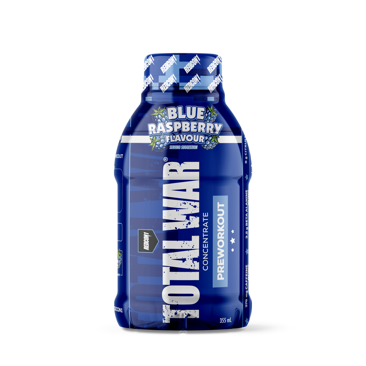 TOTAL WAR Pre Workout Concentrate RTD 355ml Blue Raspberry - 12 Pack