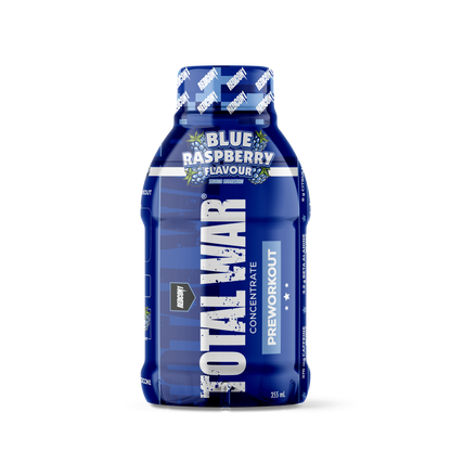 TOTAL WAR Pre Workout Concentrate RTD 355ml Blue Raspberry - 12 Pack