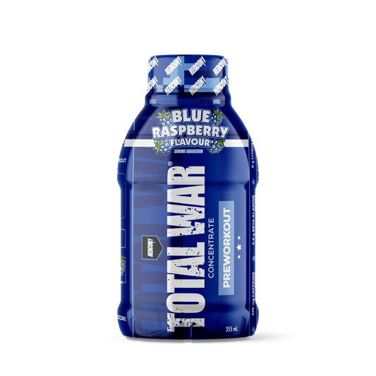 TOTAL WAR Pre Workout Concentrate RTD 355ml Blue Raspberry - 12 Pack